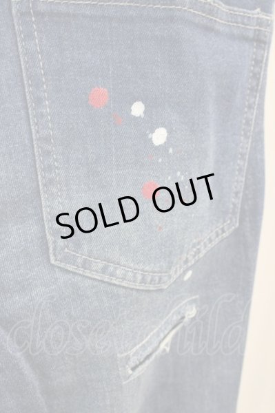 画像6: CavariA / ペイント加工ダメージスキニーデニムパンツ 44 インディゴ T-25-10-07-041-Ca-pa-YM-ZT075 (6)