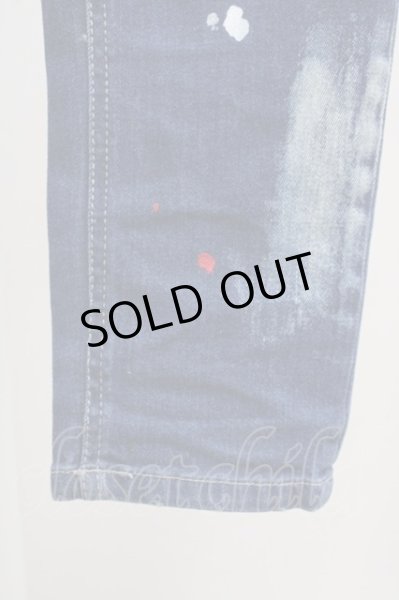 画像7: CavariA / ペイント加工ダメージスキニーデニムパンツ 44 インディゴ T-25-10-07-041-Ca-pa-YM-ZT075 (7)