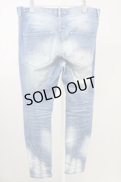 画像2: CavariA / ペイント加工ダメージスキニーデニムパンツ 44 ライトインディゴ T-25-10-07-042-Ca-pa-YM-ZT075 (2)