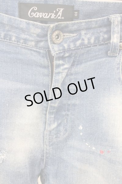 画像3: CavariA / ペイント加工ダメージスキニーデニムパンツ 44 ライトインディゴ T-25-10-07-042-Ca-pa-YM-ZT075 (3)