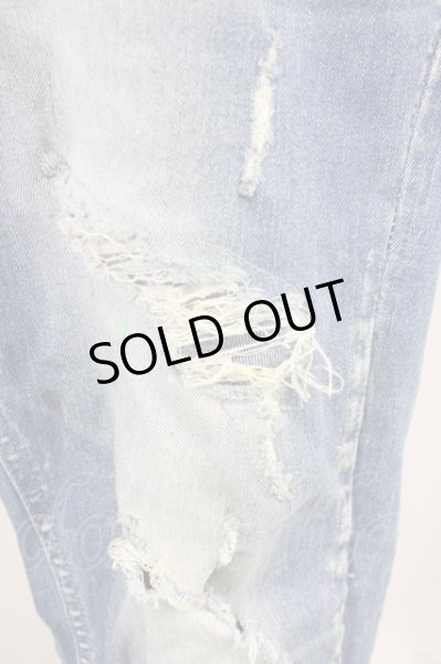 画像4: CavariA / ペイント加工ダメージスキニーデニムパンツ 44 ライトインディゴ T-25-10-07-042-Ca-pa-YM-ZT075 (4)