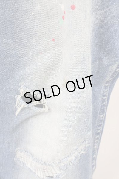 画像5: CavariA / ペイント加工ダメージスキニーデニムパンツ 44 ライトインディゴ T-25-10-07-042-Ca-pa-YM-ZT075 (5)