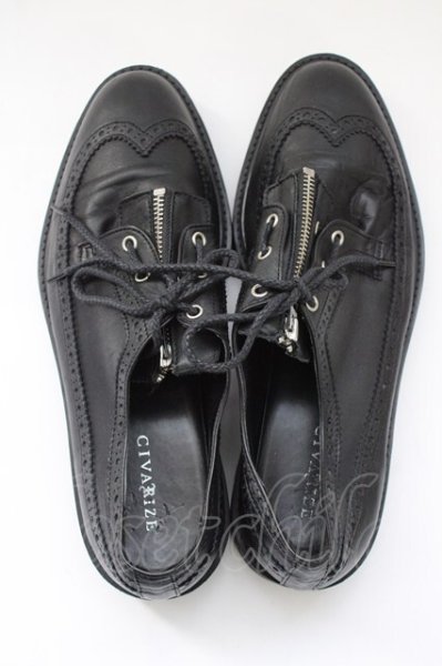 画像1: CIVARIZE / Heir フロントZIPソールシューズ 42（約26-26.5cm） ブラック T-25-10-07-050-CI-sho-YM-ZT (1)