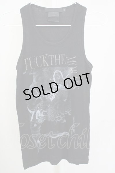 画像1: FUGA / GRAZMコラボテレコタンクトップ 44 ブラック T-25-10-07-010-FU-to-YM-ZT074 (1)