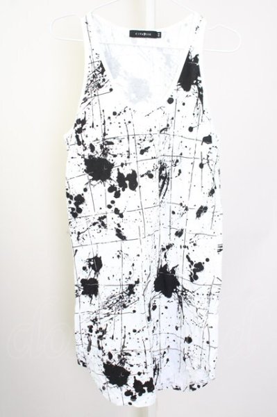画像1: CIVARIZE / Rear総柄タンクトップ 44 ホワイト T-25-10-07-002-CI-to-YM-ZT (1)