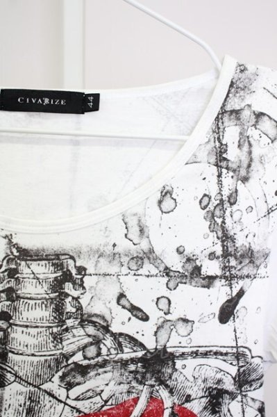 画像3: CIVARIZE / OrganaコラージュグラフィックプリントTシャツ 44 ホワイト T-25-10-07-014-CI-ts-YM-ZT074 (3)