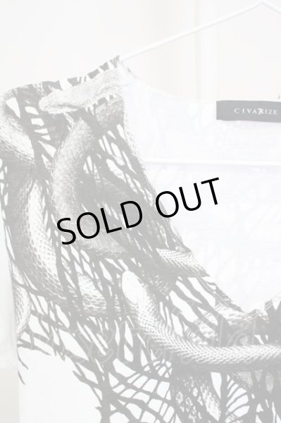 画像3: CIVARIZE / Boa パイソンプリントTシャツ 44 ホワイト T-25-10-07-015-CI-ts-YM-ZT (3)