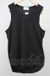 画像1: Moonage Devilment / ラウンドカットワッフルタンクトップ 46 ブラック T-25-10-30-003-Mo-to-YM-ZT (1)