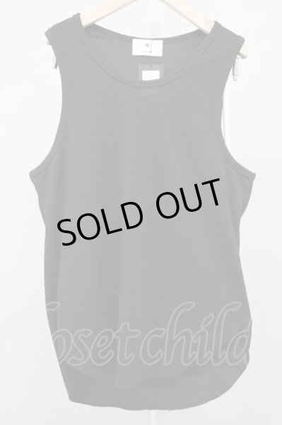 画像1: Moonage Devilment / ラウンドカットワッフルタンクトップ 46 ブラック T-25-10-30-003-Mo-to-YM-ZT138 (1)