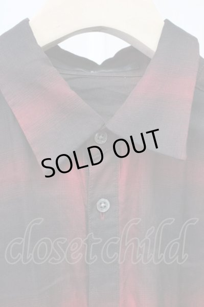 画像3: NO ID. / オンブレーチェックBIGシャツ ONE レッド T-25-10-30-018-NO-sh-YM-ZT127 (3)