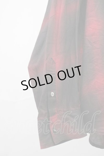 画像4: NO ID. / オンブレーチェックBIGシャツ ONE レッド T-25-10-30-018-NO-sh-YM-ZT127 (4)