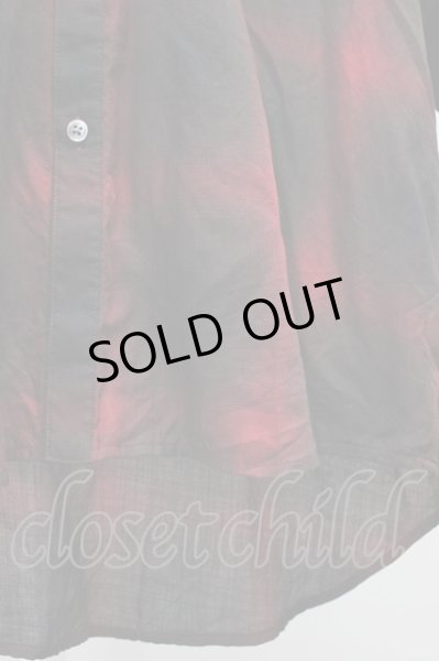 画像5: NO ID. / オンブレーチェックBIGシャツ ONE レッド T-25-10-30-018-NO-sh-YM-ZT127 (5)