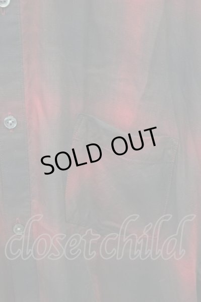 画像6: NO ID. / オンブレーチェックBIGシャツ ONE レッド T-25-10-30-018-NO-sh-YM-ZT127 (6)