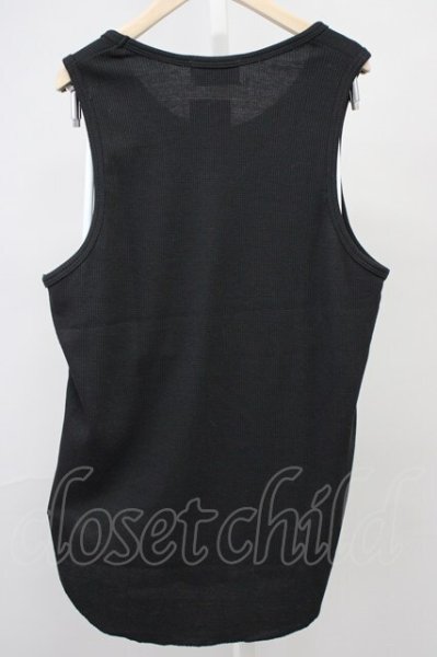 画像2: Moonage Devilment / ラウンドカットワッフルタンクトップ 46 ブラック T-25-10-30-003-Mo-to-YM-ZT (2)