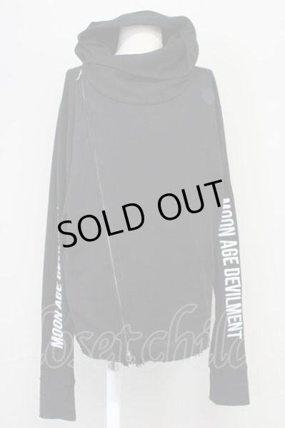 画像1: Moonage Devilment / Embroidery Over Asymmetry Hoody パーカー 44 ブラック T-25-10-30-021-Mo-to-YM-ZT (1)