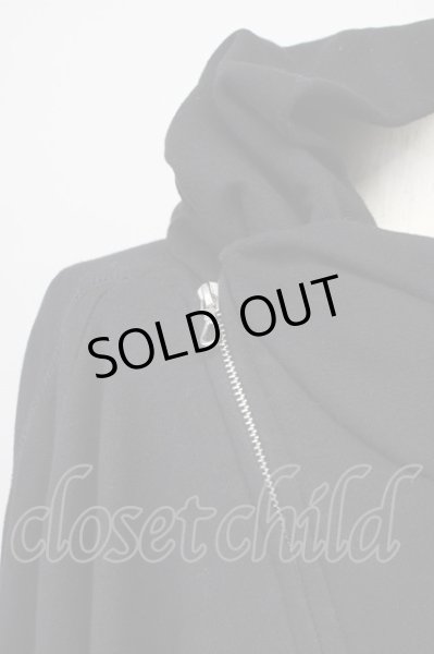 画像3: Moonage Devilment / Embroidery Over Asymmetry Hoody パーカー 44 ブラック T-25-10-30-021-Mo-to-YM-ZT (3)