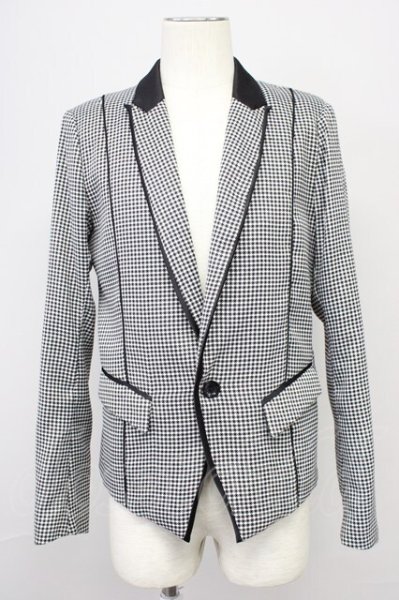 画像1: CIVARIZE / Bishop切り替えパイピングTRストレッチテーラードジャケット 46 ブラックxホワイト T-25-10-30-022-CI-ja-YM-ZT (1)