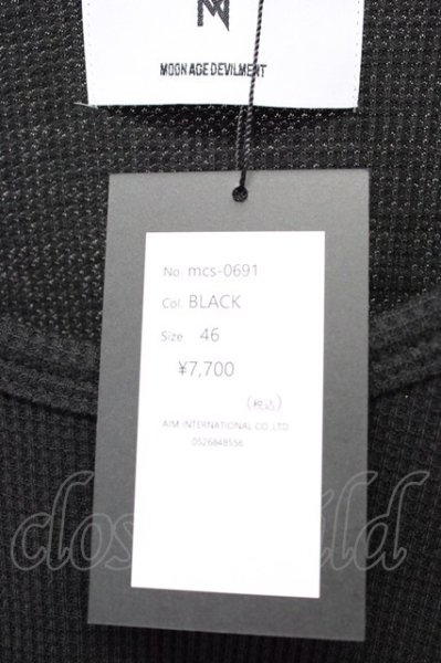 画像5: Moonage Devilment / ラウンドカットワッフルタンクトップ 46 ブラック T-25-10-30-003-Mo-to-YM-ZT (5)