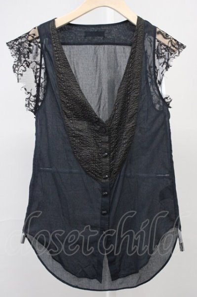 画像1: IFSIXWASNINE / TXS/FS ノースリーブブラウス 0（レディース） ブラック T-25-10-30-004-IF-sh-YM-ZT (1)