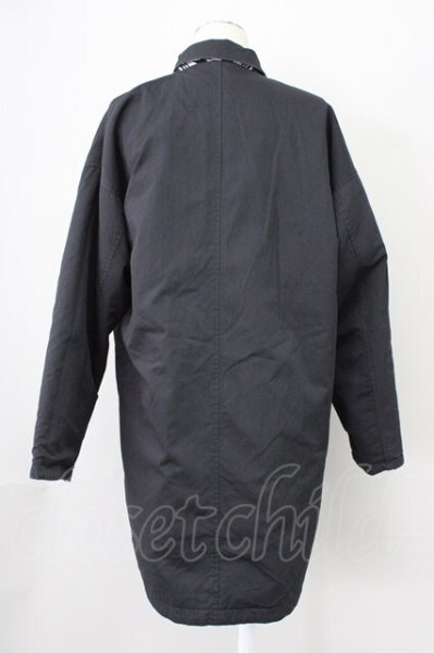 画像9: NO ID. BLACK / ゴブランJQ×CNツイルリバーシブルステンカラーコート ONE ホワイト T-25-10-30-025-NO-ou-YM-ZT (9)