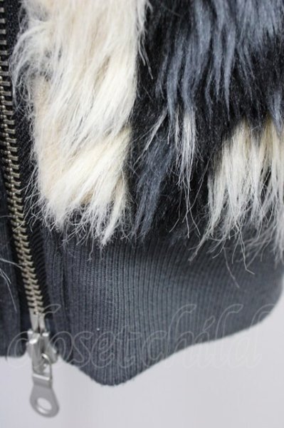 画像6: NO ID. BLACK / MIXフェイクファーフーデッドBLZジャケット ONE アイボリーxブラック T-25-10-30-026-NO-ou-YM-ZT (6)