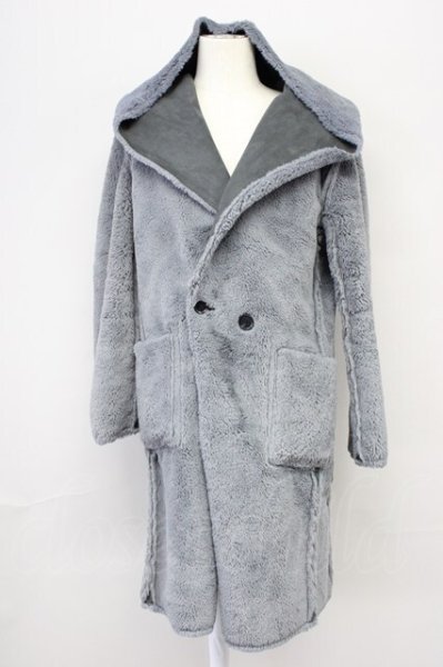 画像5: NO ID. BLACK / フェイクムートンリバーシブルフーデッドコート 1 チャコール T-25-10-30-027-NO-ou-YM-ZT (5)