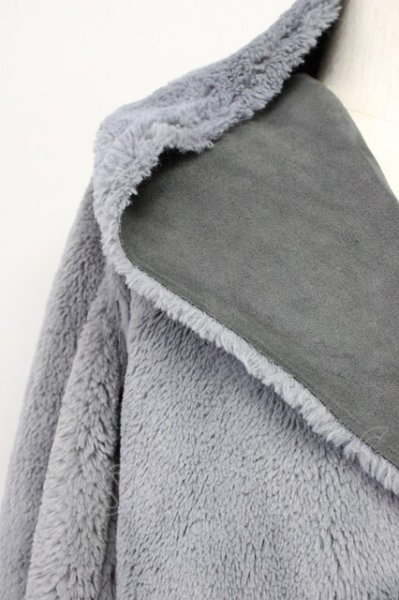 画像8: NO ID. BLACK / フェイクムートンリバーシブルフーデッドコート 1 チャコール T-25-10-30-027-NO-ou-YM-ZT (8)