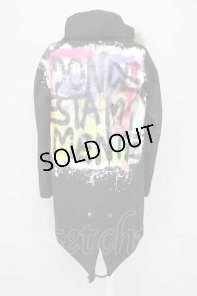 画像2: God of Roses / チャイニーズラクーンバックプリントモッズコート  ブラック T-25-10-30-028-Go-ou-YM-ZT (2)