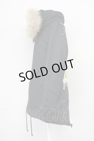 画像3: God of Roses / チャイニーズラクーンバックプリントモッズコート  ブラック T-25-10-30-028-Go-ou-YM-ZT (3)