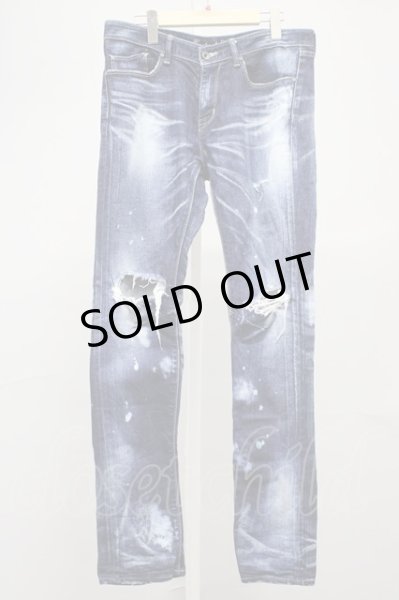 画像1: GOSTAR DE FUGA / FORUGE クラッシュデニムパンツ インディゴ 46 T-25-10-30-029-GO-pa-YM-ZT (1)