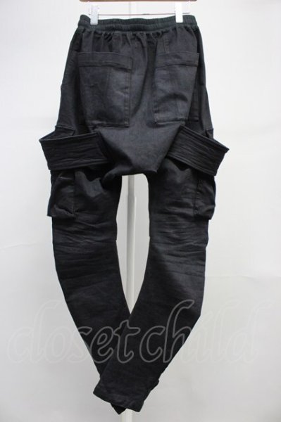 画像2: A.F ARTEFACT / Denim Coating Cargo Sarouel Skinnyパンツ 2 ブラック T-25-10-30-030-A.-pa-YM-ZT (2)