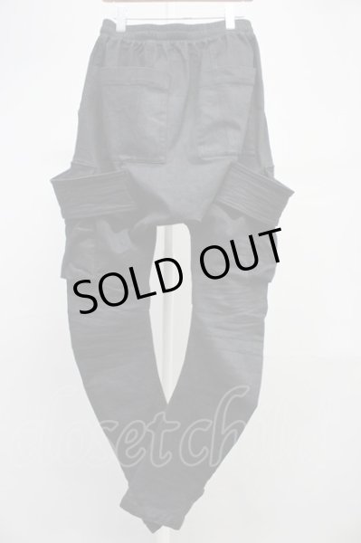 画像2: A.F ARTEFACT / Denim Coating Cargo Sarouel Skinnyパンツ 2 ブラック T-25-10-30-030-A.-pa-YM-ZT (2)