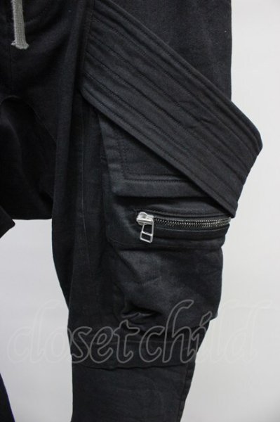 画像4: A.F ARTEFACT / Denim Coating Cargo Sarouel Skinnyパンツ 2 ブラック T-25-10-30-030-A.-pa-YM-ZT (4)