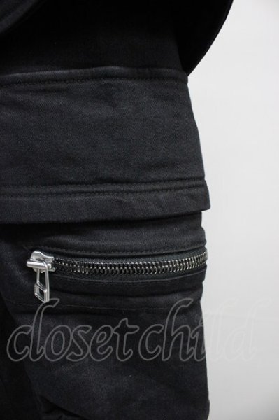 画像6: A.F ARTEFACT / Denim Coating Cargo Sarouel Skinnyパンツ 2 ブラック T-25-10-30-030-A.-pa-YM-ZT (6)