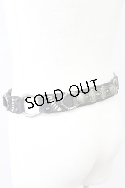 画像2: 14th Addiction / Concho BELT ベルト  ブラックxアンティークゴールド T-25-10-30-032-14-0-YM-ZT (2)