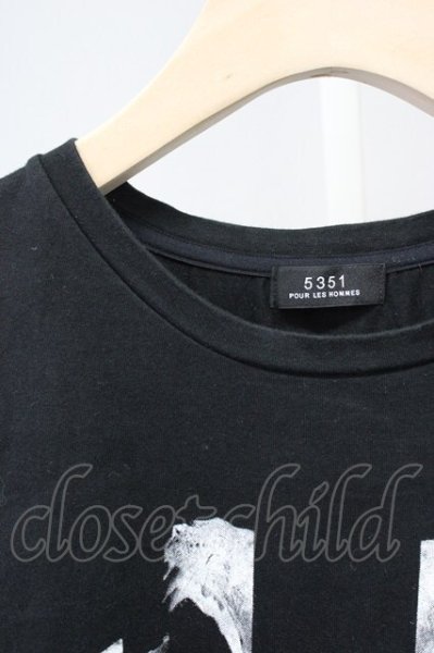 画像3: 5351pour les Hommes / ブラックパンサークルーネック半袖Tシャツ 48 ブラック T-25-10-30-005-53-ts-YM-ZT (3)