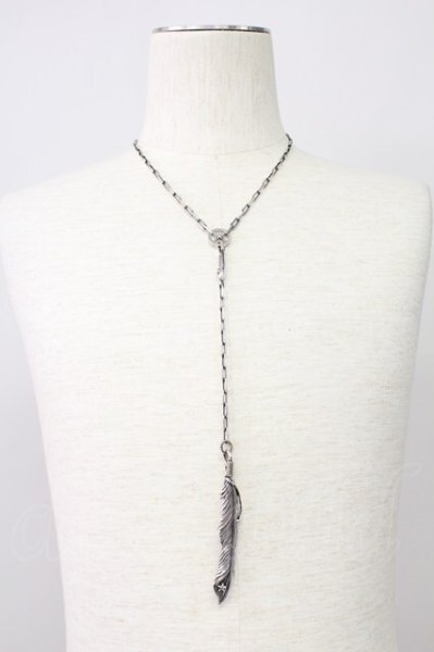 画像1: NO ID. / シルバービッグフェザーロザリオネックレス  シルバー T-25-10-30-035-NO-ac-YM-ZT (1)