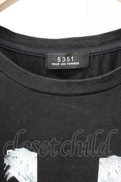 画像6: 5351pour les Hommes / ブラックパンサークルーネック半袖Tシャツ 48 ブラック T-25-10-30-005-53-ts-YM-ZT (6)