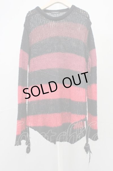 画像1: CIVARIZE / モヘアルーズニット F ブラックｘレッド T-25-10-30-016-CI-to-YM-ZT (1)