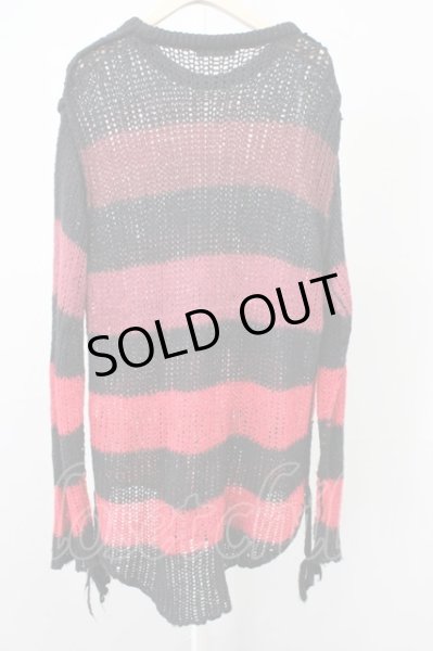 画像2: CIVARIZE / モヘアルーズニット F ブラックｘレッド T-25-10-30-016-CI-to-YM-ZT (2)