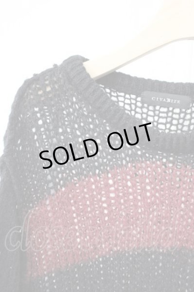 画像3: CIVARIZE / モヘアルーズニット F ブラックｘレッド T-25-10-30-016-CI-to-YM-ZT (3)