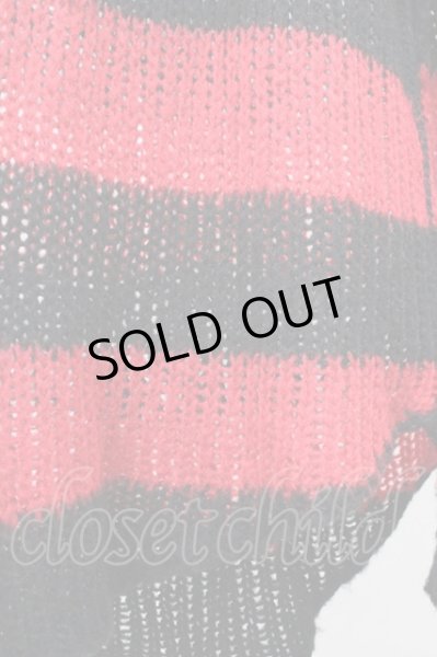 画像5: CIVARIZE / モヘアルーズニット F ブラックｘレッド T-25-10-30-016-CI-to-YM-ZT (5)