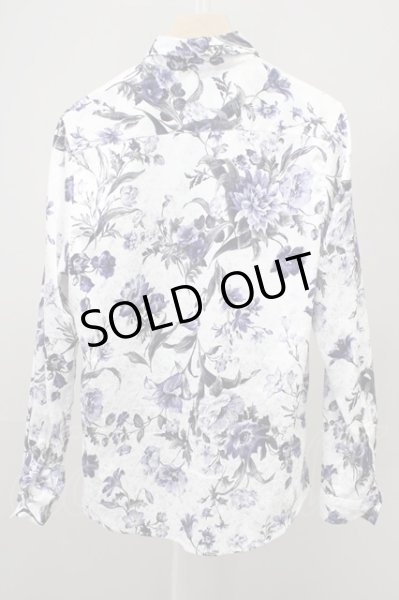 画像2: FUGA / フラワージャガードシャツ 46 ホワイトxブルー T-25-10-30-017-FU-sh-YM-ZT127 (2)