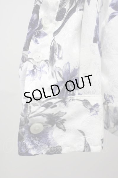 画像5: FUGA / フラワージャガードシャツ 46 ホワイトxブルー T-25-10-30-017-FU-sh-YM-ZT127 (5)