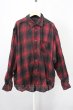 画像1: NO ID. / オンブレーチェックBIGシャツ ONE レッド T-25-10-30-018-NO-sh-YM-ZT (1)
