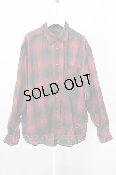 画像1: NO ID. / オンブレーチェックBIGシャツ ONE レッド T-25-10-30-018-NO-sh-YM-ZT127 (1)