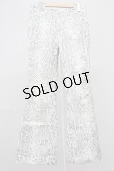 画像1: 5351pour les Hommes / パイソン総柄ナイロンフレアパンツ 2 ホワイト T-25-11-04-005-53-pa-YM-ZT (1)