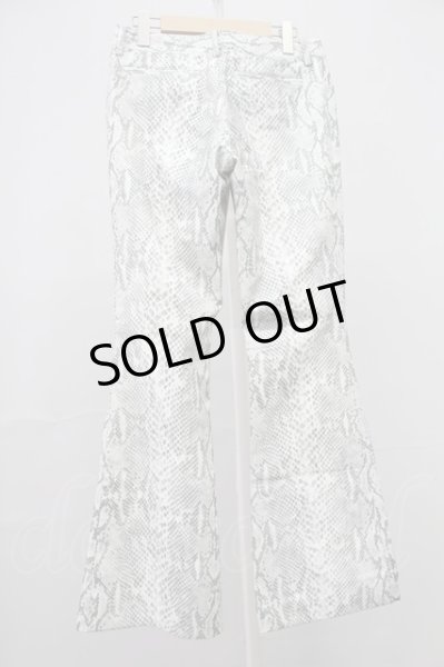 画像2: 5351pour les Hommes / パイソン総柄ナイロンフレアパンツ 2 ホワイト T-25-11-04-005-53-pa-YM-ZT (2)
