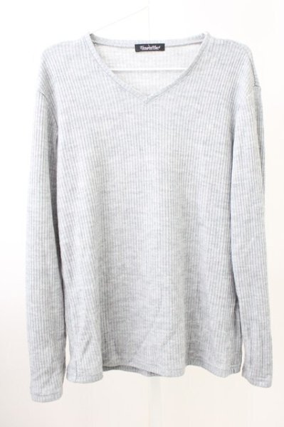 画像1: TORNADO MART / バルフィーリブVネックカットソー LL グレー T-25-11-05-001-TO-to-YM-ZT (1)