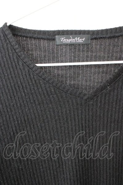 画像3: TORNADO MART / バルフィーリブVネックカットソー LL ブラック T-25-11-05-003-TO-to-YM-ZT (3)
